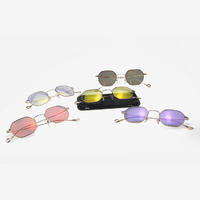 Light Weight Colorful Metal Square Sunglasses