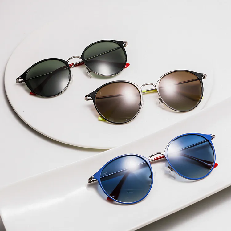 stainless steel round style sunglasses high quality