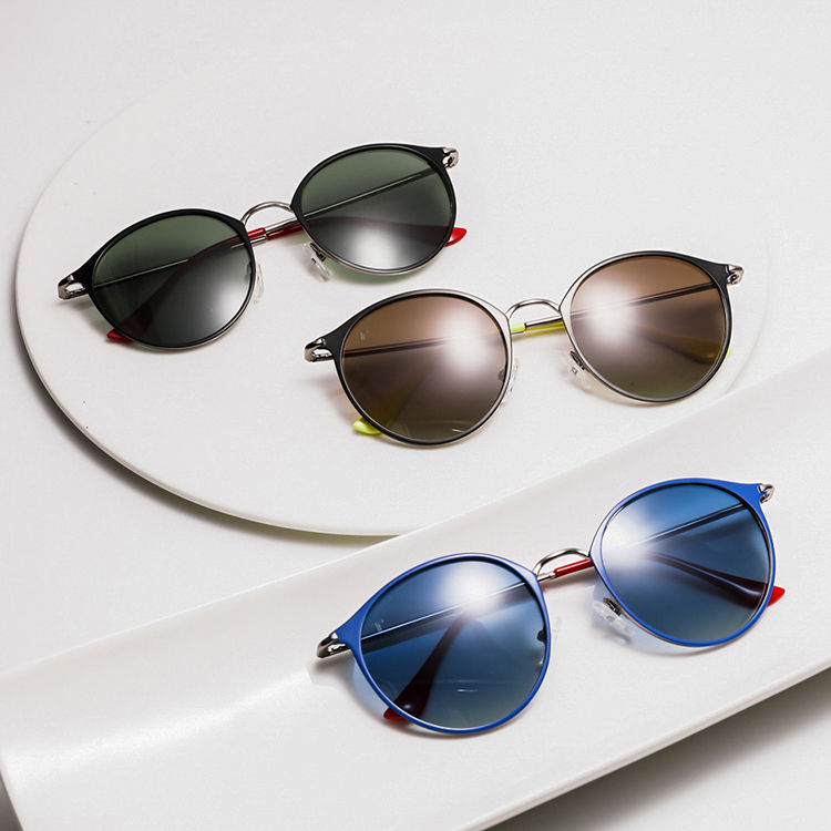 Eugenia stainless steel latest round sunglasses free sample bulk suuply