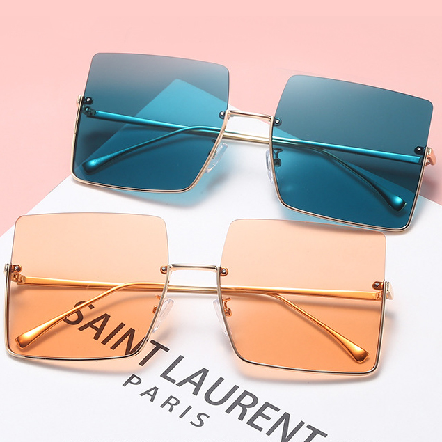 EUGENIA 2021 солнцезащитные очки UV400 Low Moq модные модные женские квадратные полуоправы безрамные мужские и женские солнцезащитные очки речные солнцезащитные очки