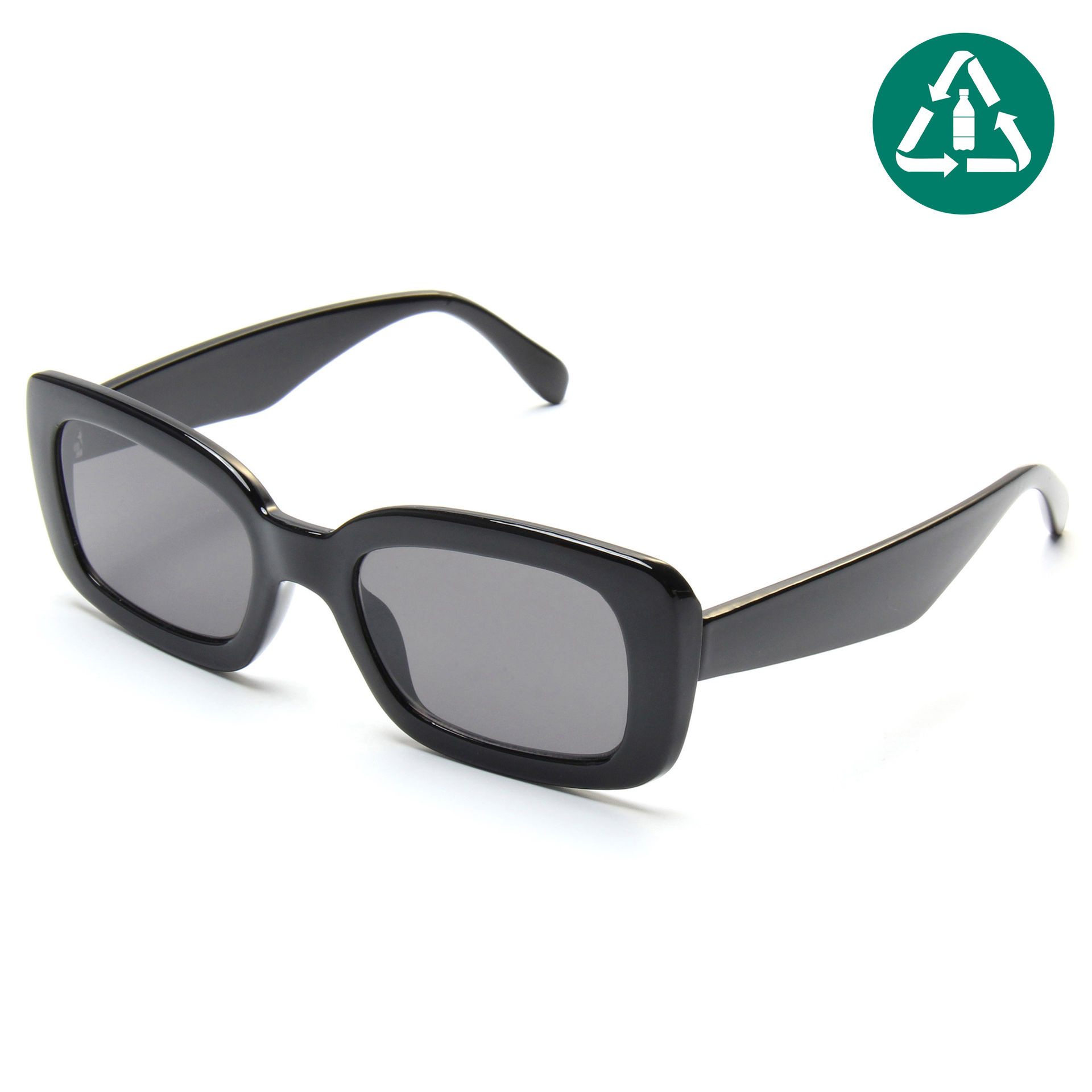 EUGENIA 2021 New Recycled Sunglasses Black Square Fashion UV400 Custom Logo PC Sun Glasses
