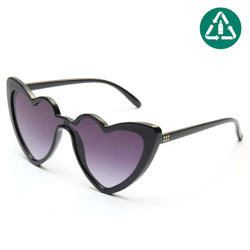 EUGENIA 2021 New Style Frame Material Recycled Eyewear UV400 Logo PC Heart Sunglasses
