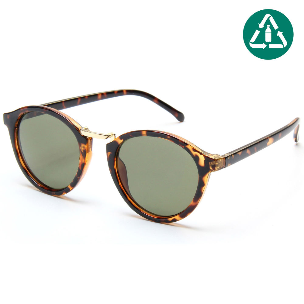 EUGENIA Materiau De La Monture Recycle 100% RPCTG Round Sunglasses Fashion Tortoiseshell Color Sun Glasses