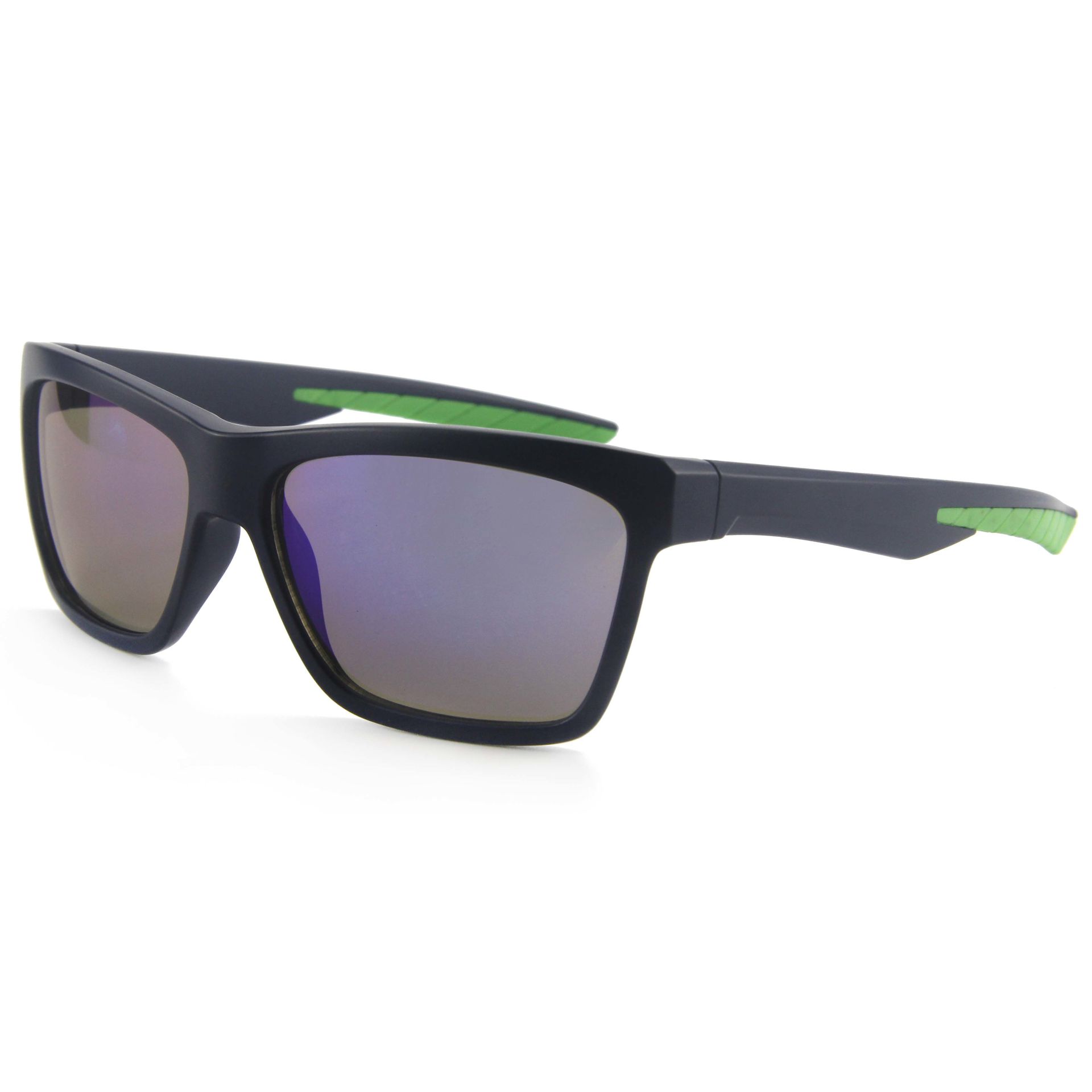 EUGENIA 2021 New Design Square Shape PC Frame Green Decoration Custom Logo Men Fashion Sport Men Sunglasses