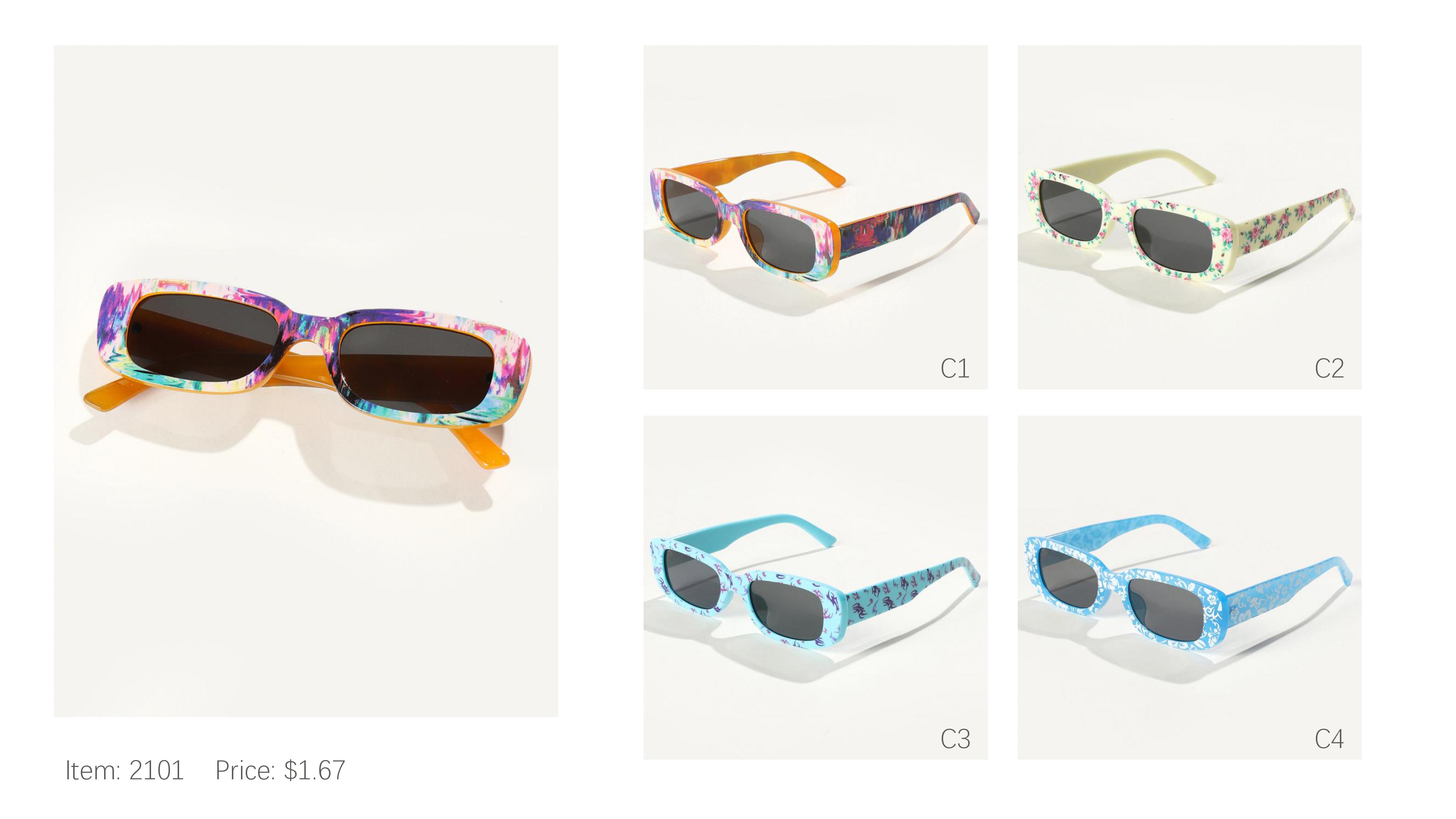 Солнцезащитные очки в прямоугольной оправе с цветочным узором