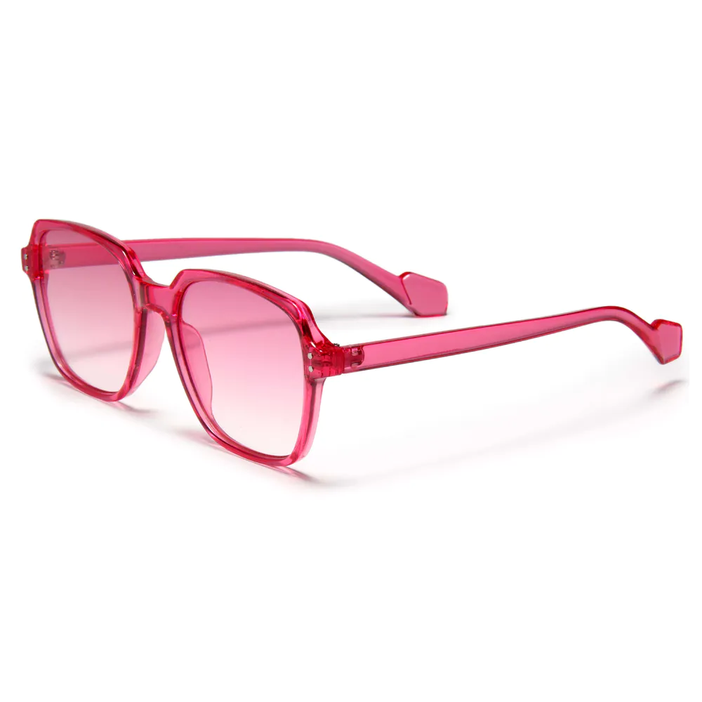 Small Square Rectangular Transparent Viva Magenta Sunglasses