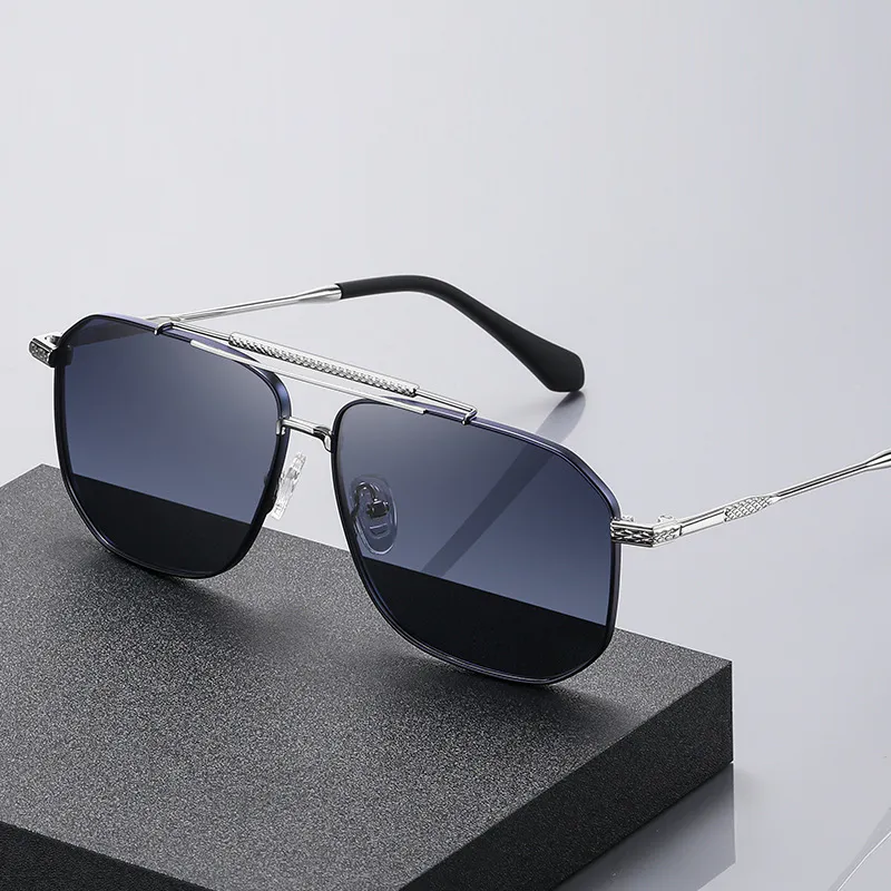 New fashion double bridge square frame sunglasses