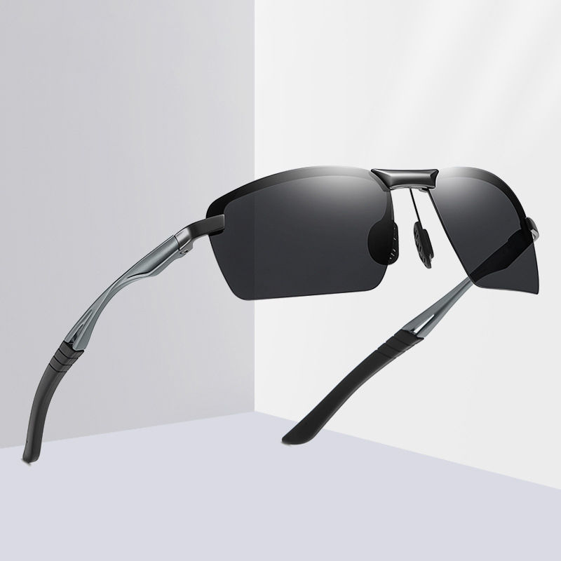 New fashion aluminum-magnesium temple half frame polarized sunglasses