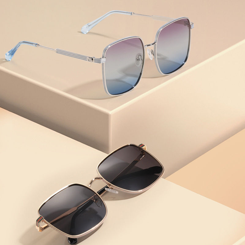 Stylish Polarized Metal Big Square Retro Sunglasses