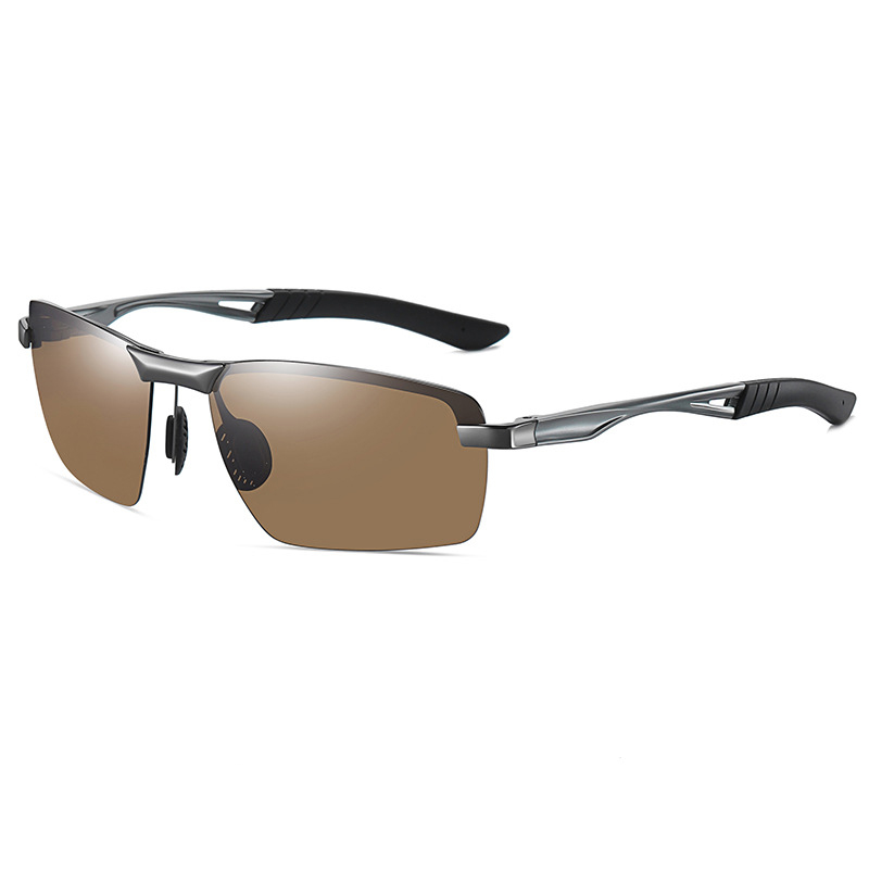 Nuevas gafas de sol polarizadas con montura media y patillas de aluminio y magnesio a la moda