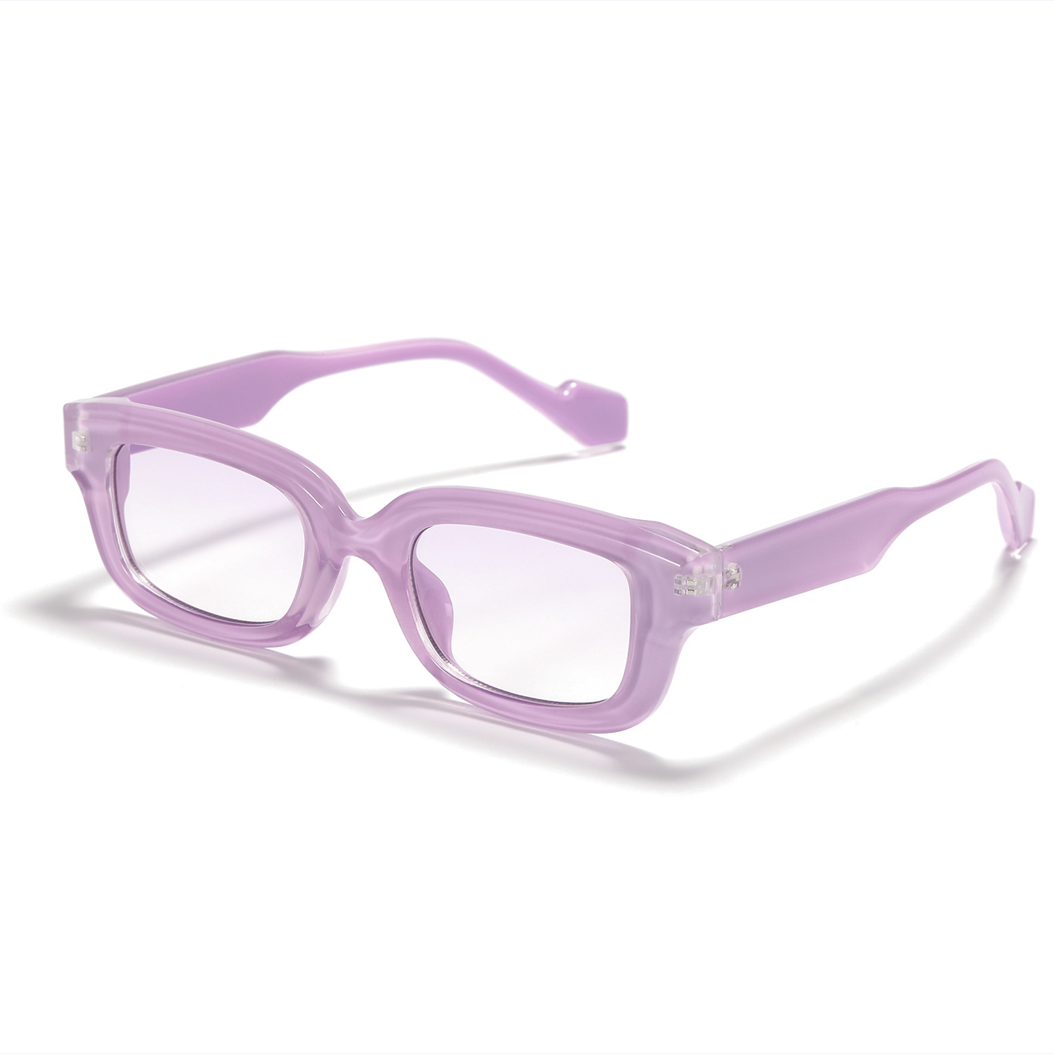 2023 Gafas de sol unisex con logotipo personalizado, marco transparente rectangular, color claro, ojo de gato