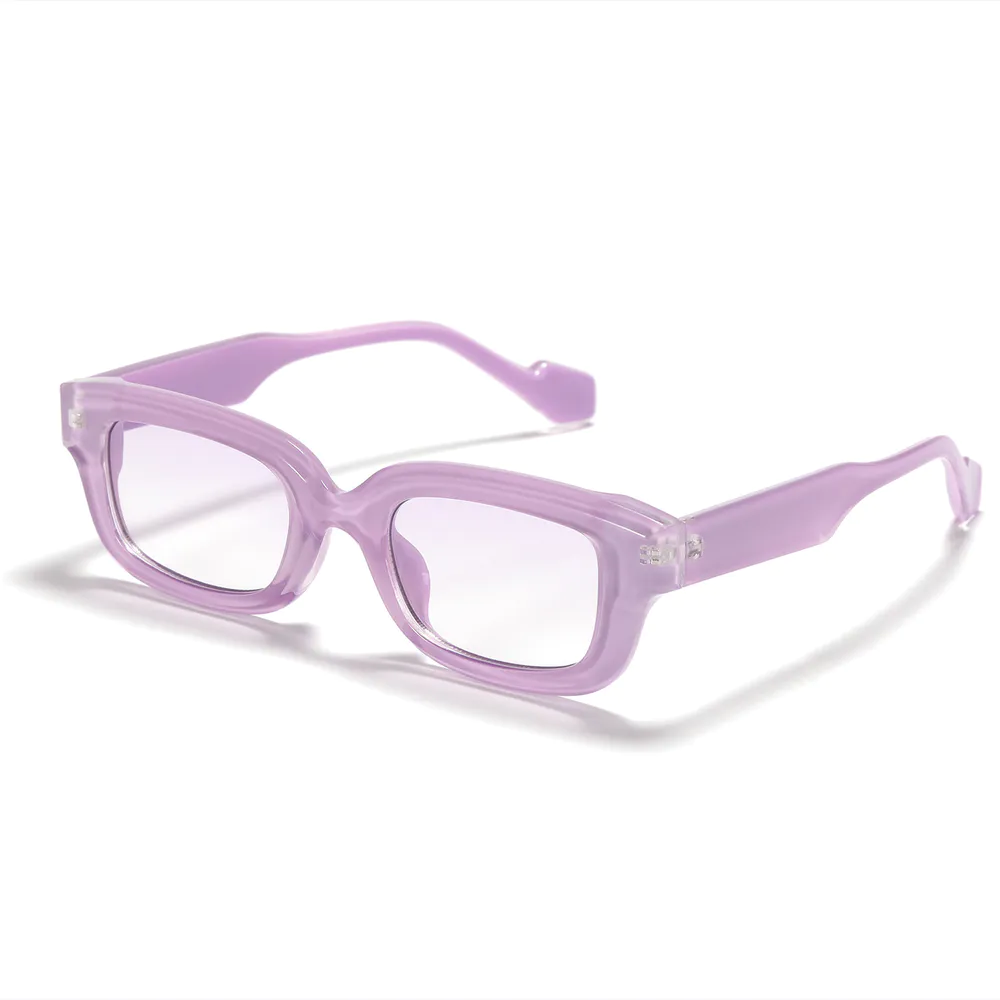 2023 Cat Eye Clear Color Rectangular Transparent Frame Custom Logo Unisex Sunglasses