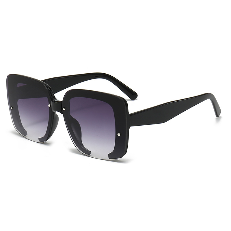 S27006 Nuevas llegadas, gafas de sol de diseñador de marca de lujo con gafas de sol cuadradas de gran tamaño a la moda inspiradas en medio marco