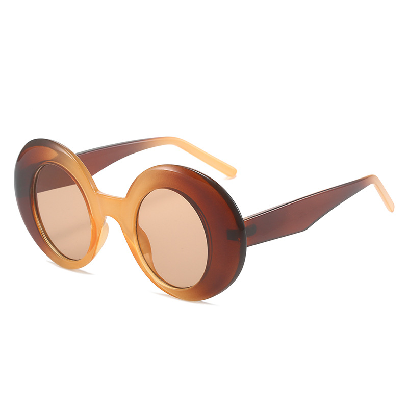 S27012 2024 Personalice las gafas de sol personalizadas de espesor redondo retro vintage para hombres y mujeres