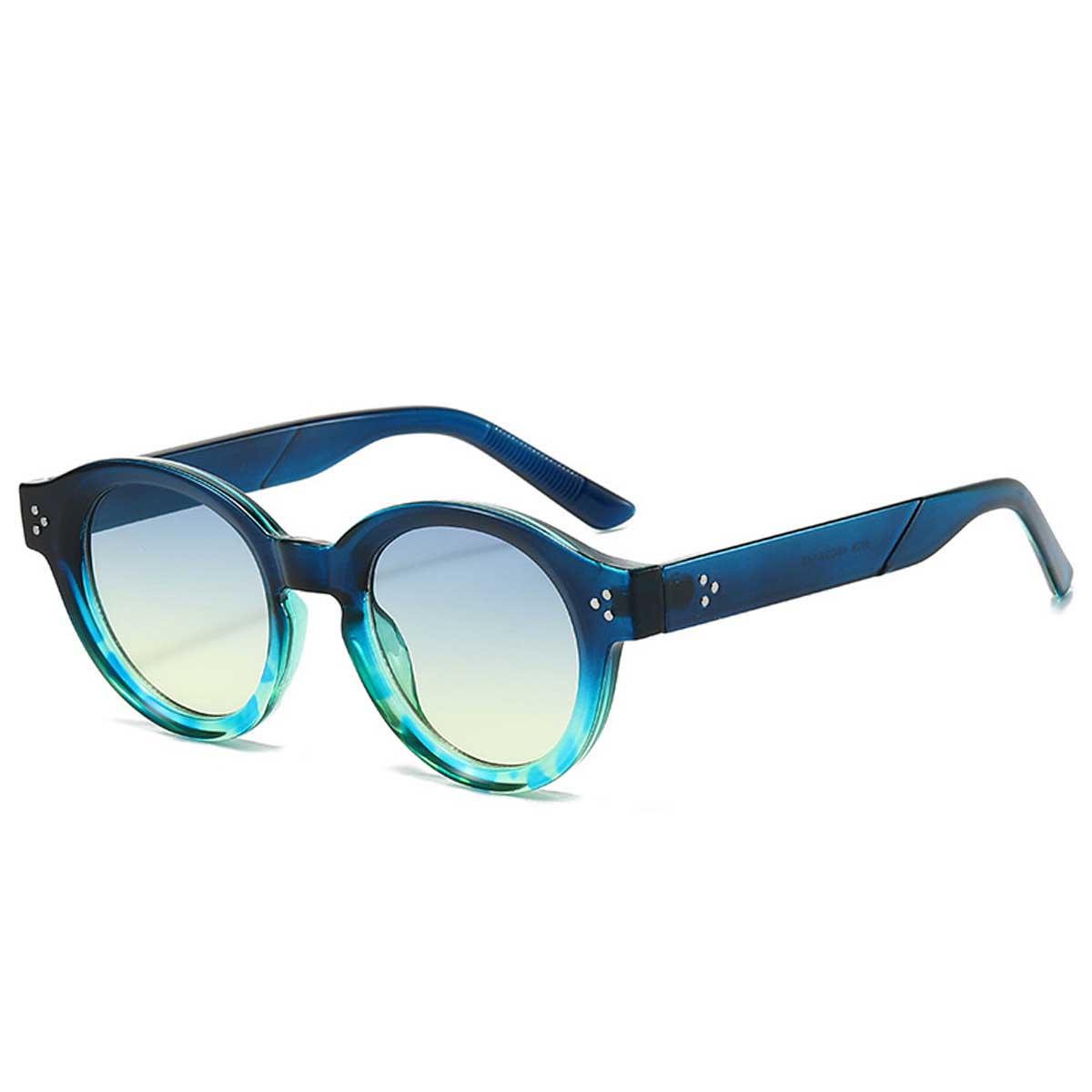 S27017 Customized China Colorful Black Frame Sunglasses Unisex Round Design Custom Sunglasses