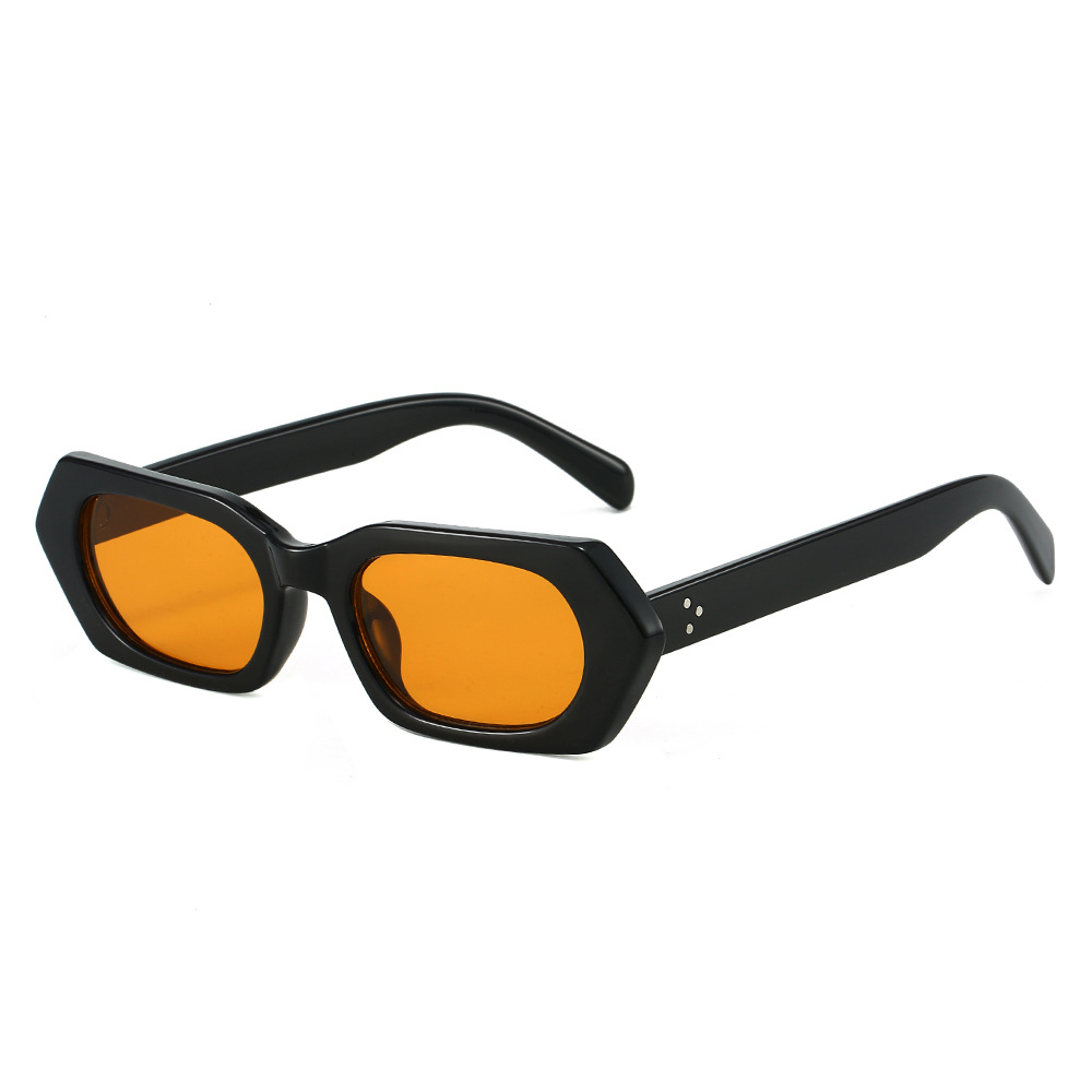 S27020 Nuevas gafas de sol rectangulares estrechas y pequeñas con marco de plástico, gafas de sol modernas de material rectangular Uv400 para PC