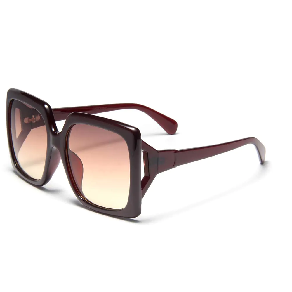 S27025 Oversized Square Colors Custom Sunglasses Logo Luxury Brand Designer Sun Glasses Hollow Shades for Women