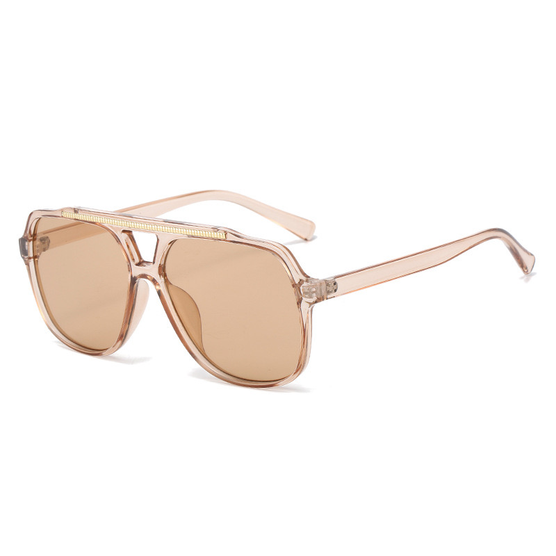 S78059 Gafas de sol cuadradas de gran tamaño para hombres y mujeres, gafas de sol de marca de diseñador, gafas de sol de moda Beige al por mayor, gafas con logotipo personalizado