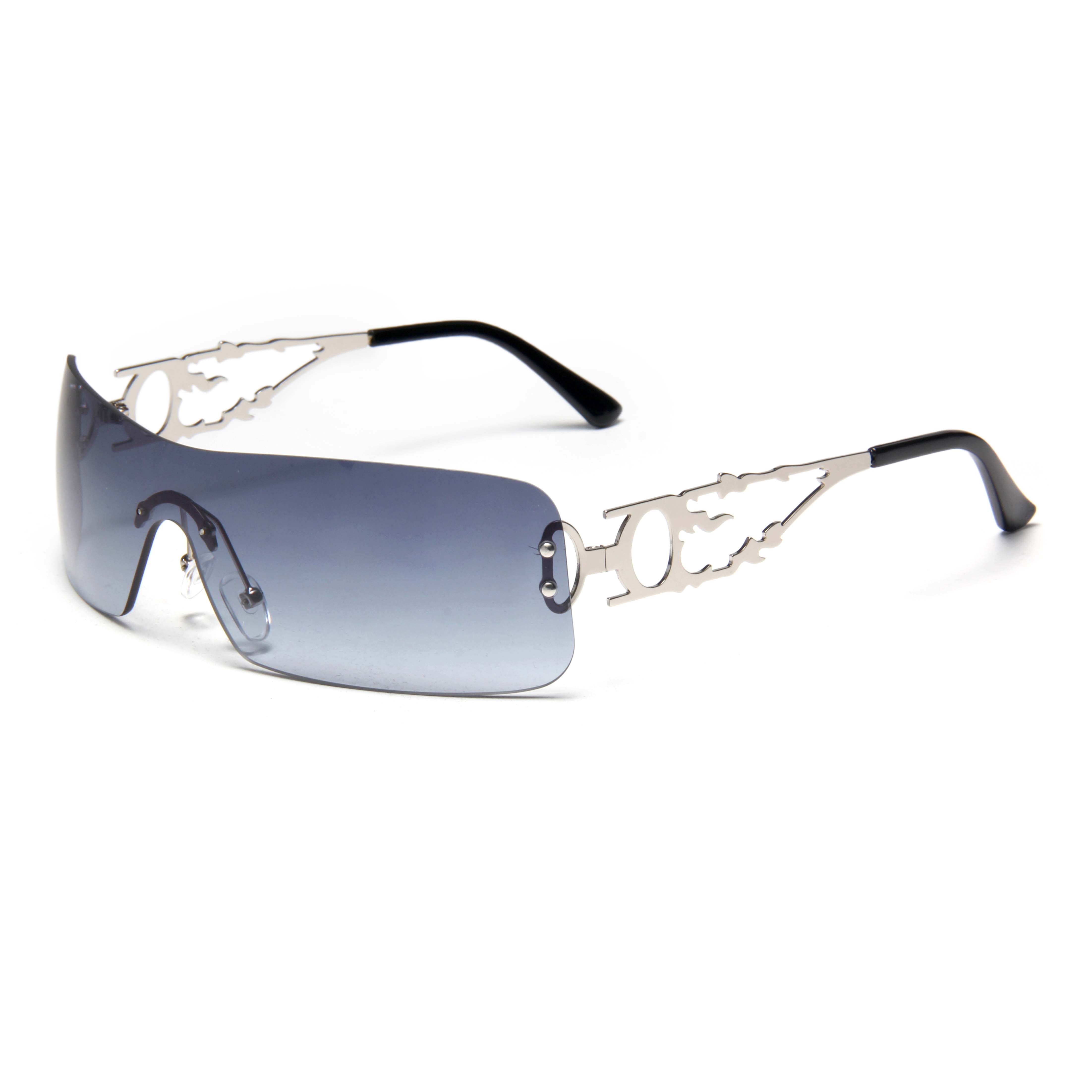 S97018 2024 Gafas de sol sin marco de la playa del viaje al aire libre de los hombres de lujo del marco metálico de moda vendedor caliente