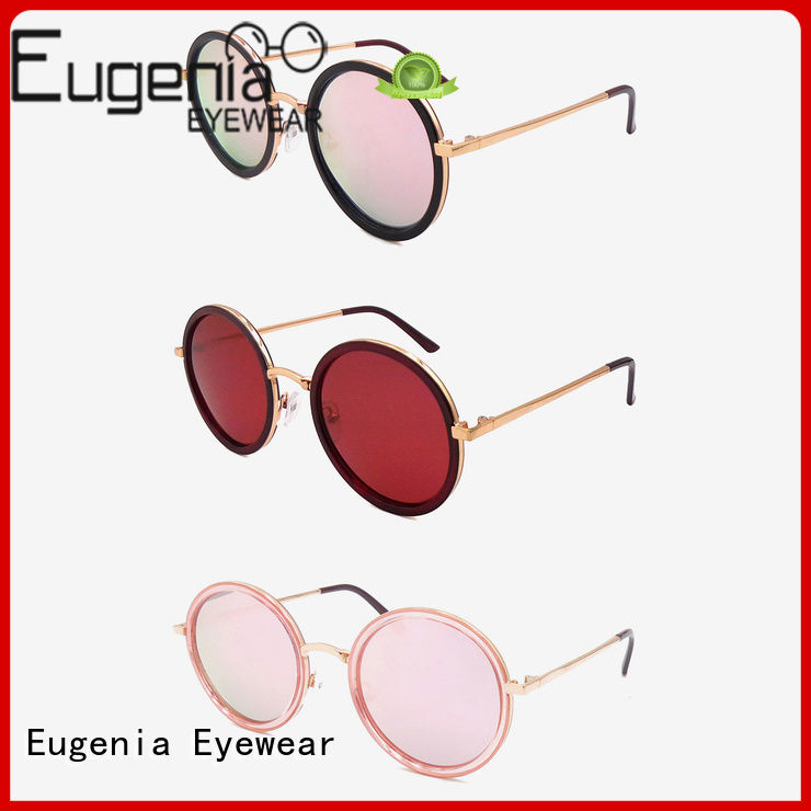 Eugenia stainless steel round frame sunglasses customized best factory price