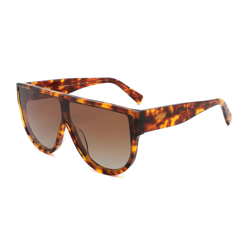 Fashion New 2022 Large Tortoiseshell Acetate Sunglasses Wholesale Trendy Outdoor Travels Polarized Sunglasses Female