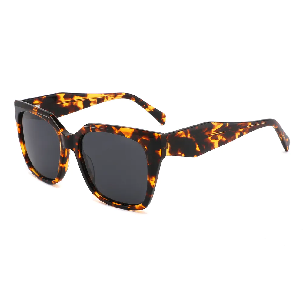 Tortoiseshell Frame TAC Lens Fancy Polygon Acetate Sunglasses Wholesale Outdoor Travel Fishing Driving Drop Shipping
