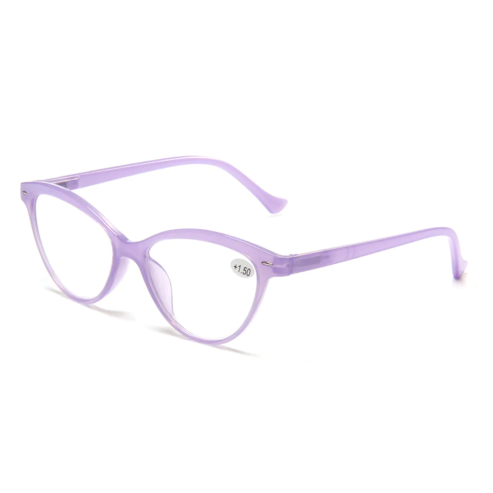 Eugenia Fashion 2022 Cat-eye Purple Women Reading Glasses Wholesale PC Gray Male Reading Glasses Custom Logo Made In China